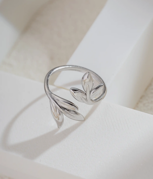 Bague Feuilles ouvertes- Dorée ou argentée 🍂