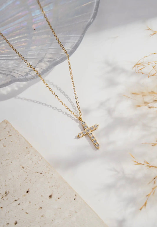 Collier Mía, pendentif croix.✨